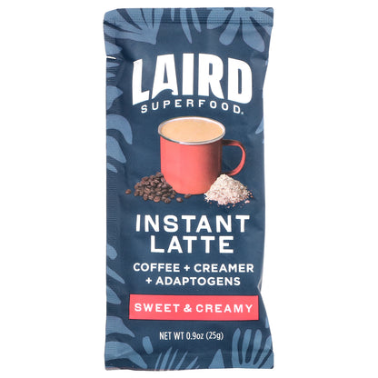 Laird Superfood, Instant Latte, Sweet & Creamy, 5 Packs, 0.9 oz (25 g) Each