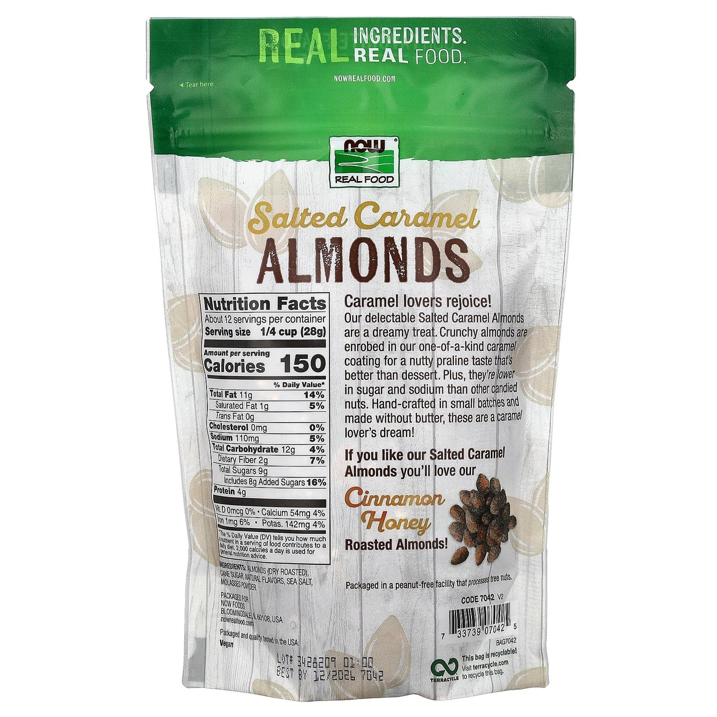 NOW Foods, Almonds, Salted Caramel, 12 oz (340 g)