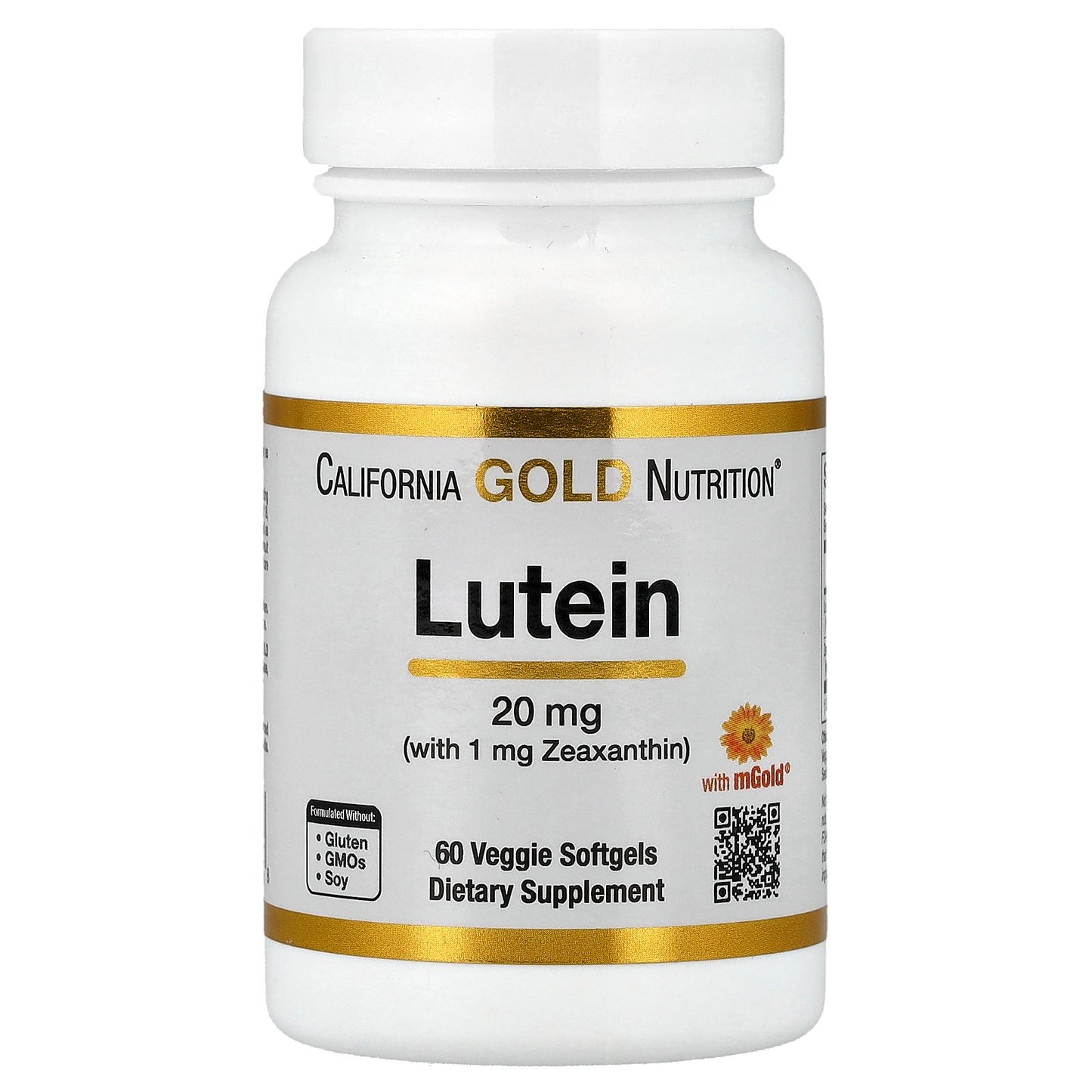 California Gold Nutrition, Lutein with Zeaxanthin from Marigold Extract, 60 Veggie Softgels