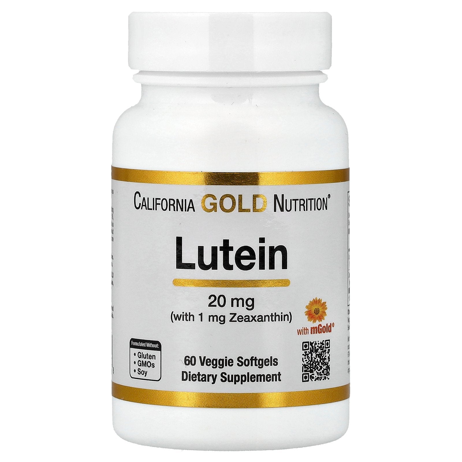 California Gold Nutrition, Lutein with Zeaxanthin from Marigold Extract, 60 Veggie Softgels