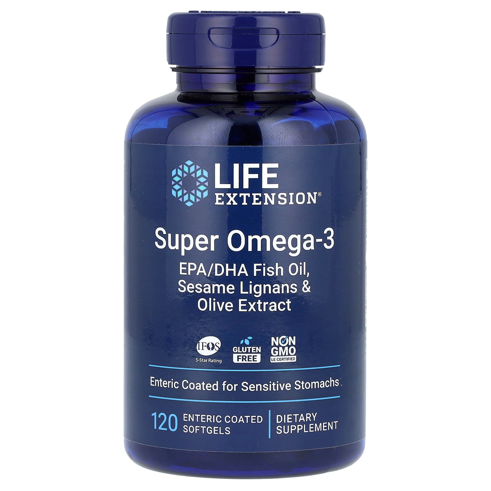 Life Extension, Super Omega-3, EPA/DHA Fish Oil, 120 Enteric Coated Softgels