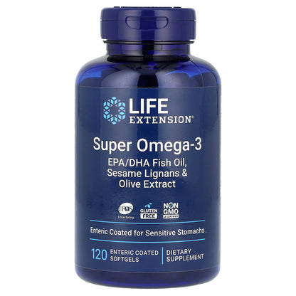 Life Extension, Super Omega-3, EPA/DHA Fish Oil, 120 Enteric Coated Softgels