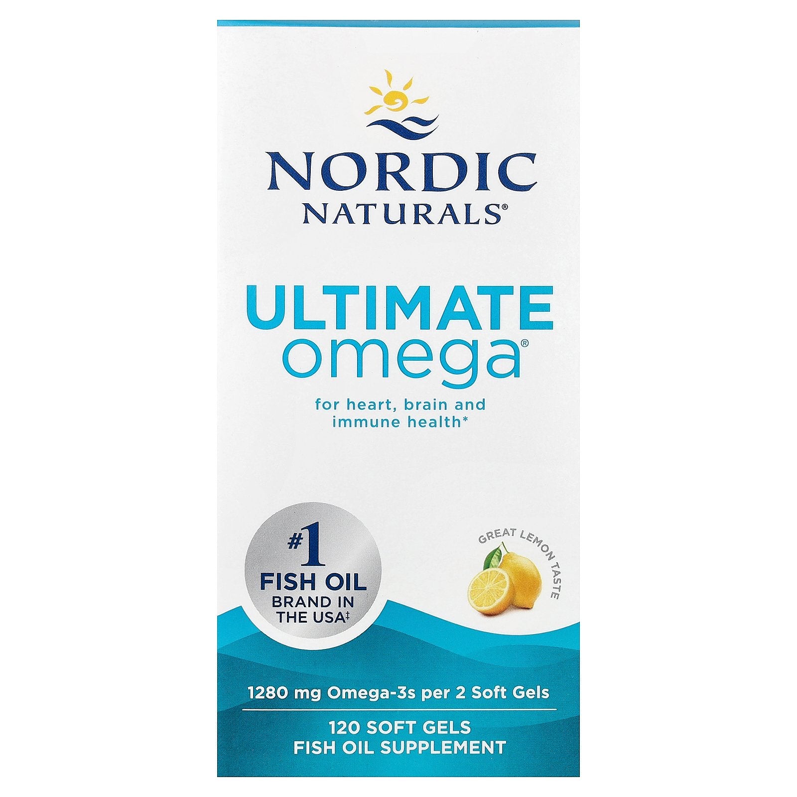 Nordic Naturals, Ultimate Omega®, Great Lemon, 120 Soft Gels (640 mg per Soft Gel)