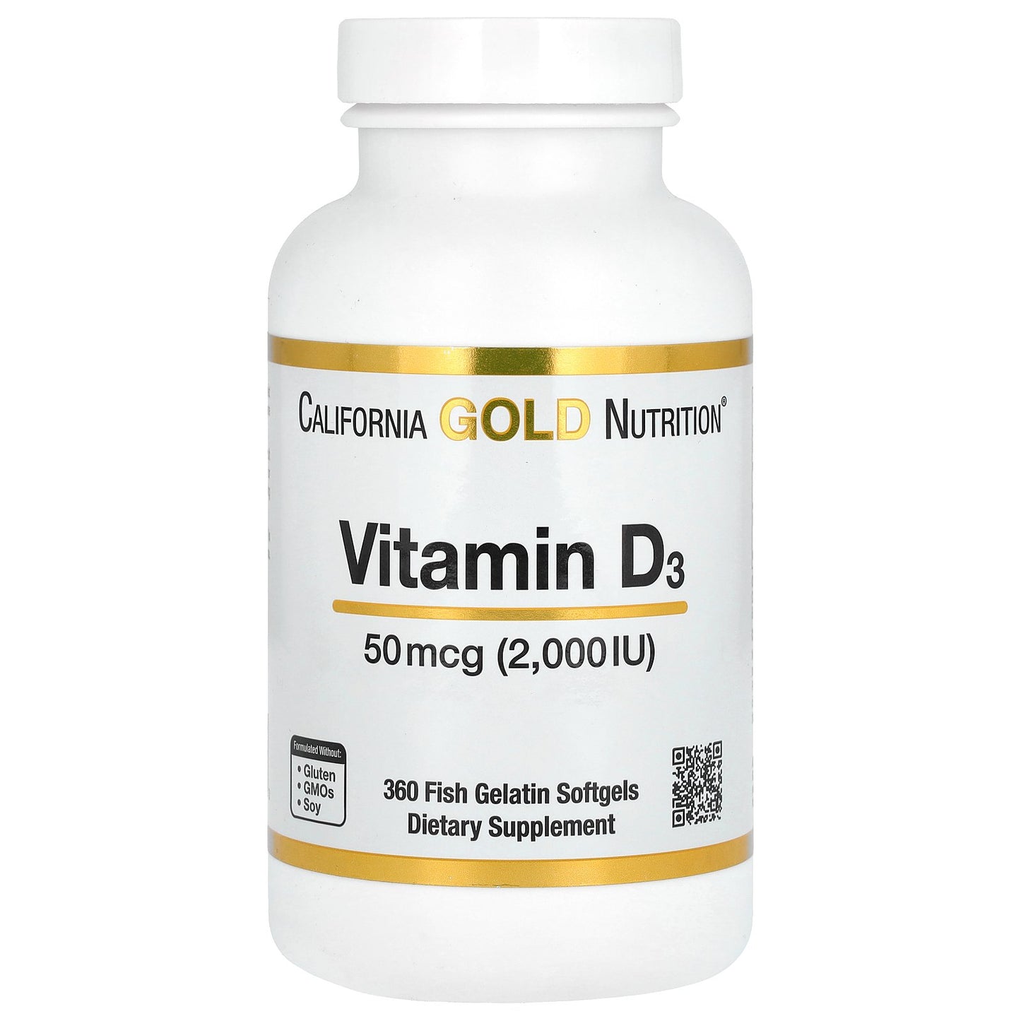 California Gold Nutrition, Vitamin D3, 50 mcg (2,000 IU), 360 Fish Gelatin Softgels