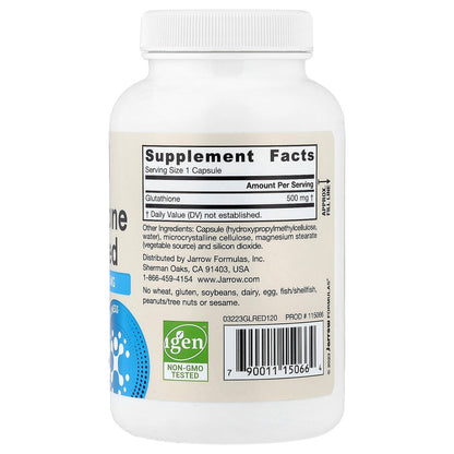 Jarrow Formulas, Vegan Glutathione Reduced, 500 mg, 120 Veggie Capsules