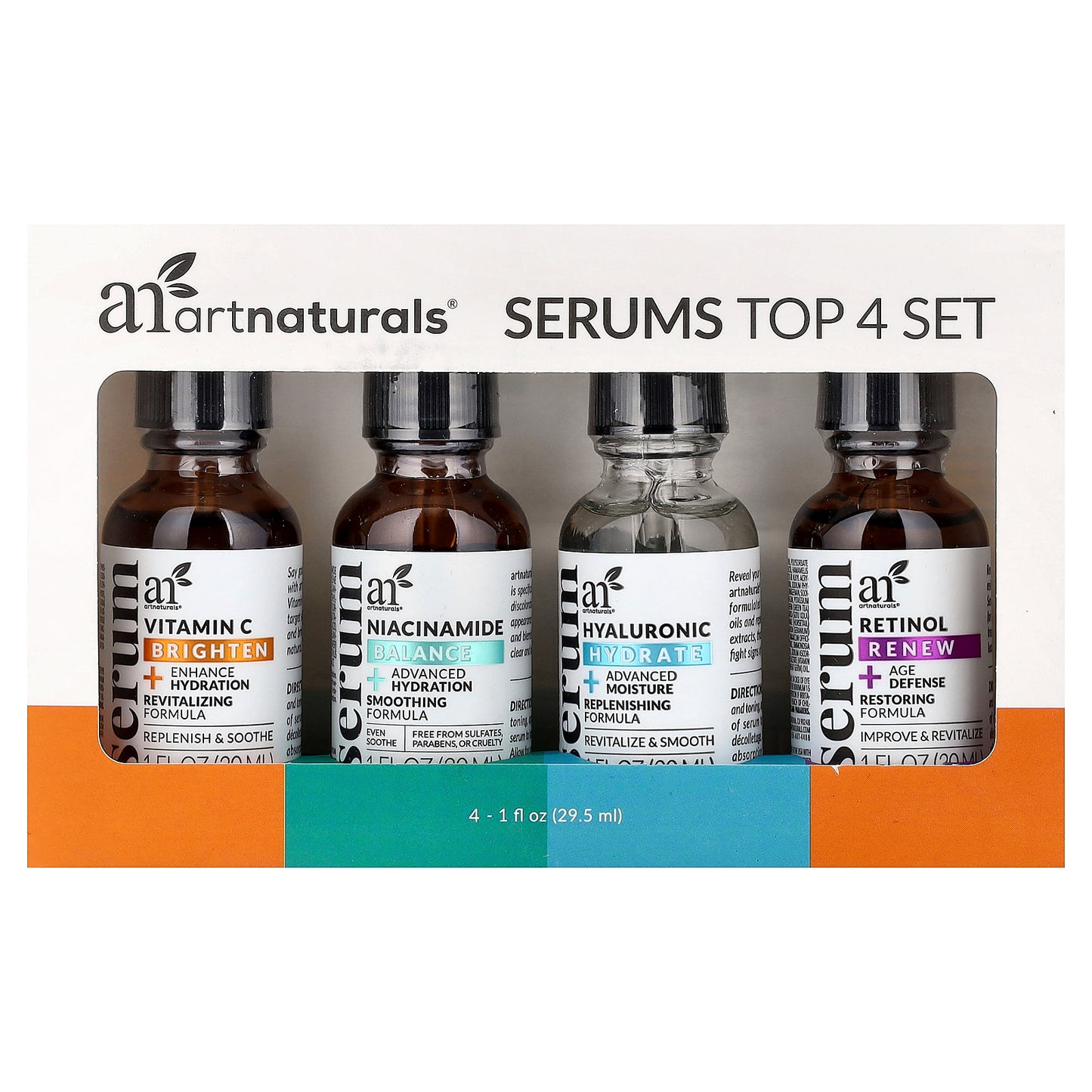 artnaturals, Serum Top 4 Set, 4 Count, 1 fl oz (29.5 ml) Each