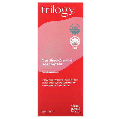 Trilogy, Certified Organic Rosehip Oil, 1.5 fl oz (45 ml)