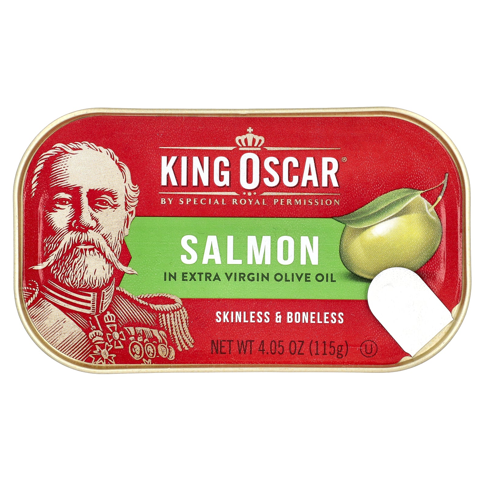 King Oscar, Skinless & Boneless Salmon in Extra Virgin Olive Oil, 4.05 oz (115 g)