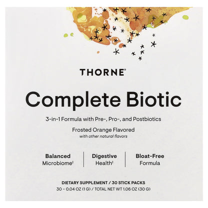 Thorne, Complete Biotic, Frosted Orange, 30 Stick Packs, 0.04 oz (1 g) Each