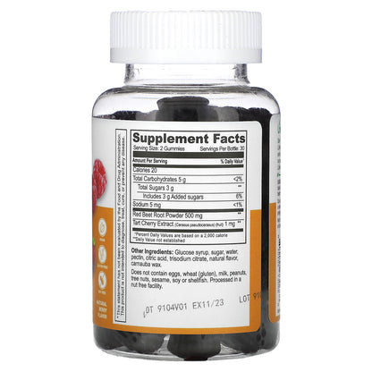 Lifeable, Beet Root + Tart Cherry Extract Gummies, Natural Berry, 60 Gummies