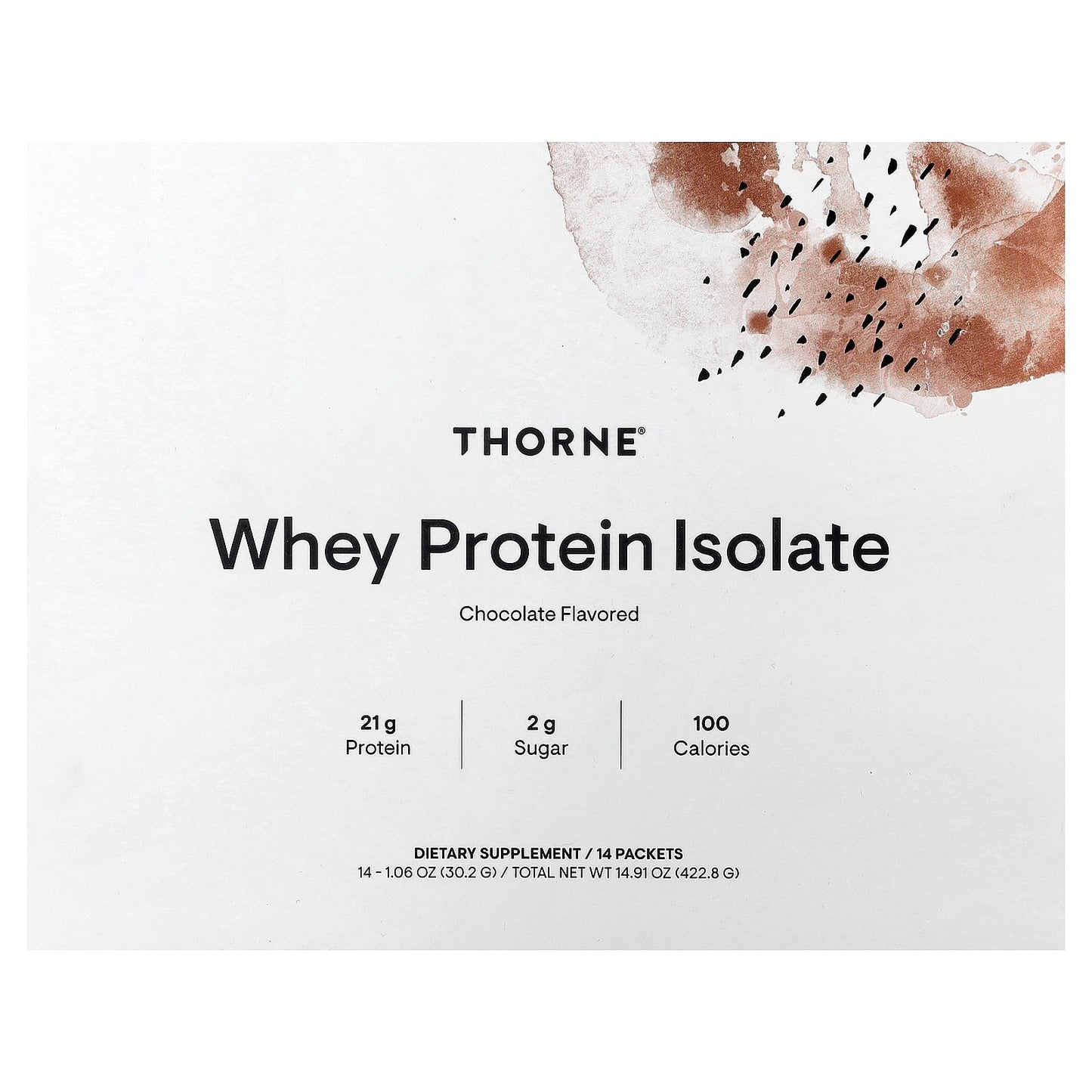 Thorne, Whey Protein Isolate, Chocolate, 14 Packets, 1.06 oz (30.2 g) Each