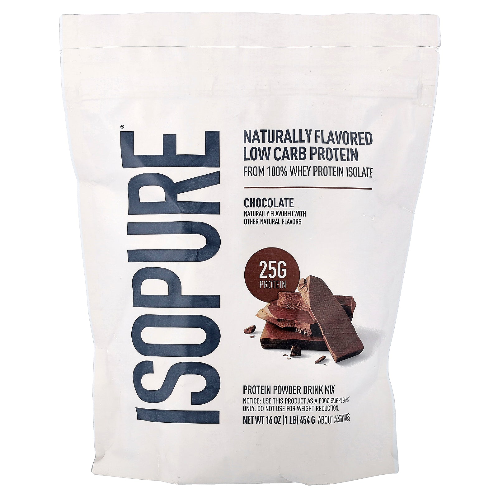 Isopure, Low Carb Protein, Chocolate, 1 lb (454 g)