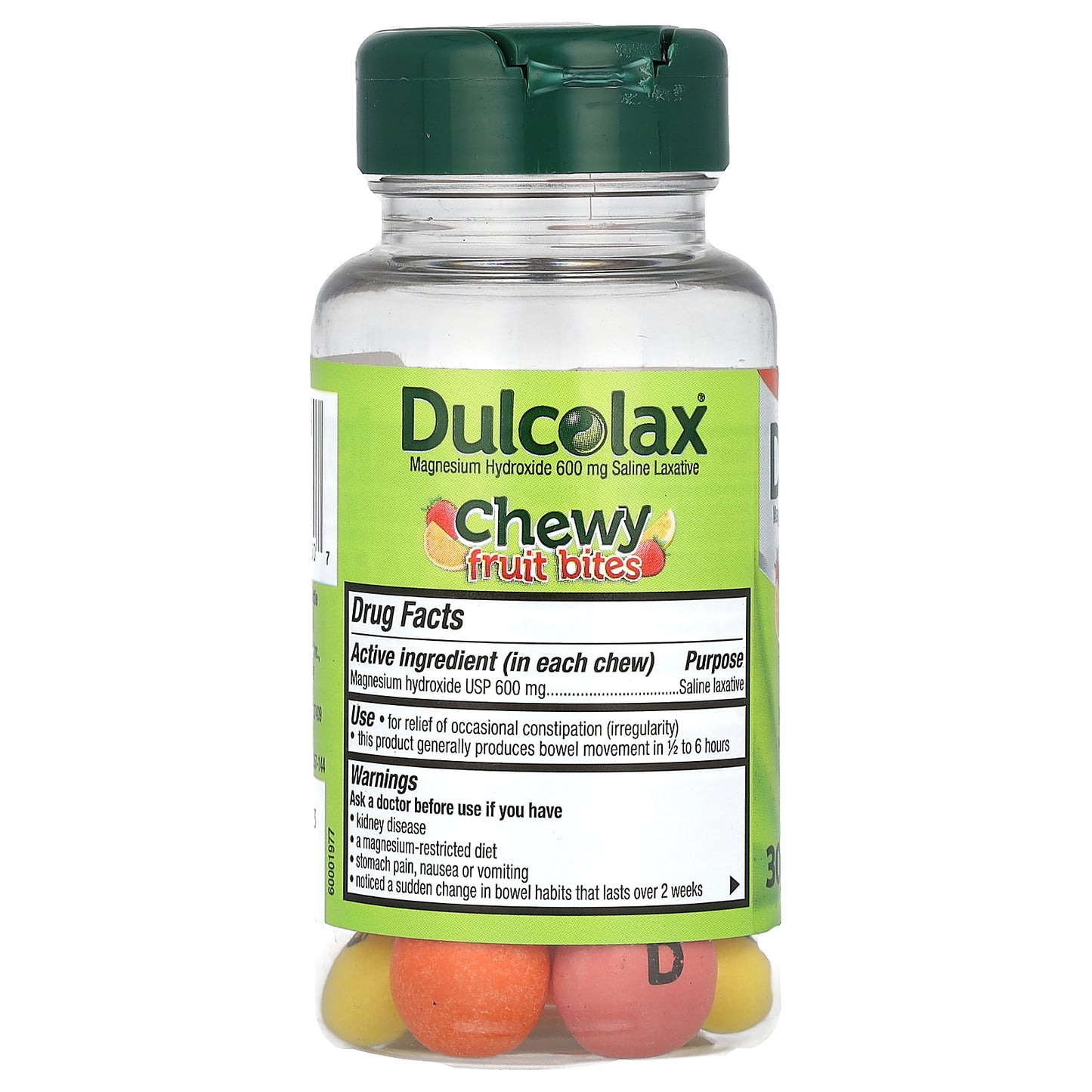 Dulcolax, Chewy Fruit Bites, Assorted Fruit , 30 Chewable Bites