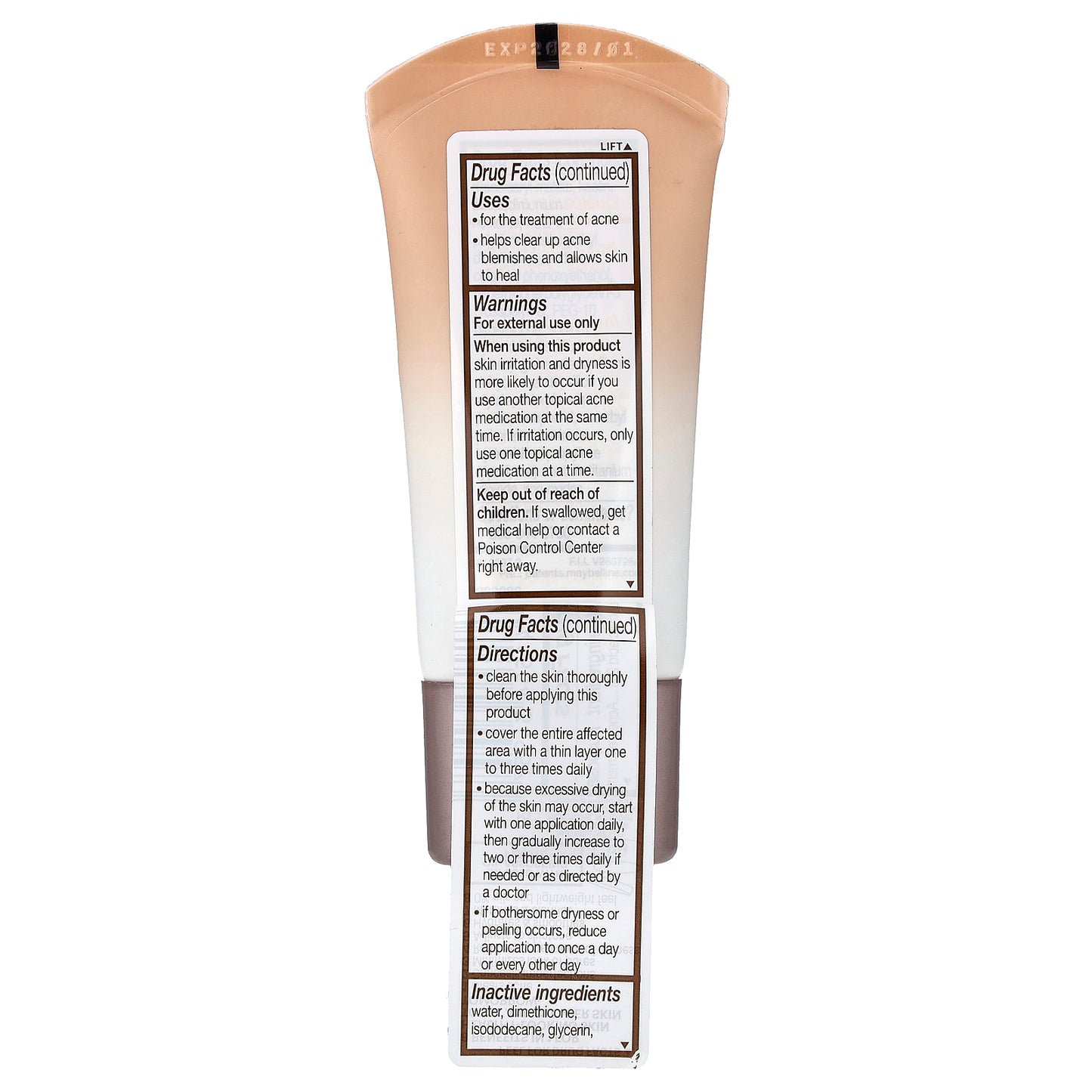 Maybelline, Dream BB Pure, Skin Clearing Beauty Balm, 120 Medium Sheer Tint, 1 fl oz (30 ml)