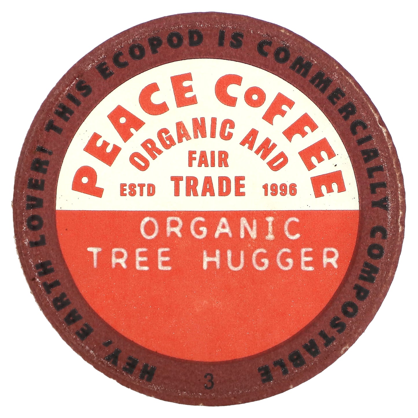 Peace Coffee, Organic Tree Hugger, Signature Blend, Dark Roast, 12 Pods, 0.32 oz (9.25 g) Each