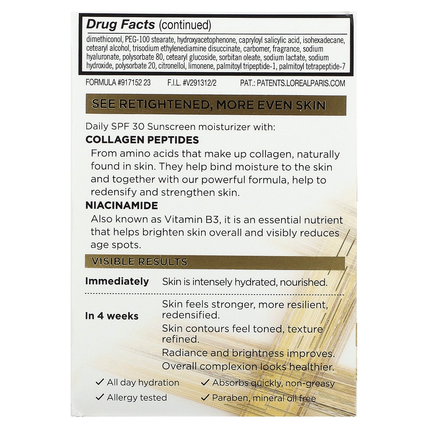 L'Oréal, Age Perfect Anti-Sagging + Even Tone, Collagen Expert Moisturizer, SPF 30, 2.5 oz (70 g)