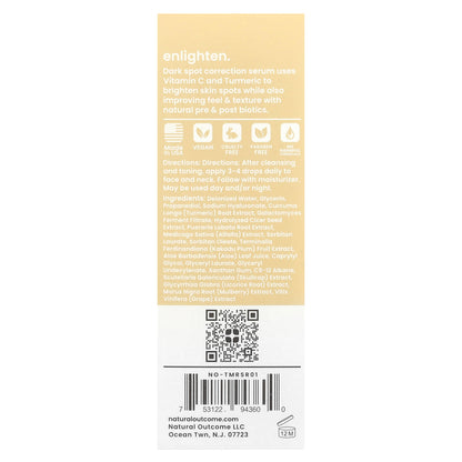 Natural Outcome, Turmeric, Enlighten Serum, Fragrance Free, 1 oz (30 ml)