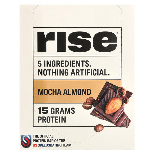 Rise Bar, Protein Bar, Mocha Almond , 12 Bars, 2.1 oz (60 g) Each