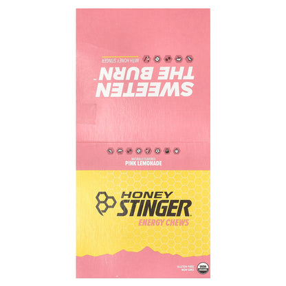 Honey Stinger, Energy Chews, Pink Lemonade, 12 Packets, 1.8 oz (50 g) Each