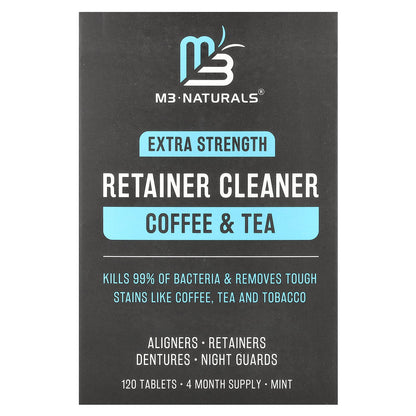 M3, Retainer Cleaner, Coffee & Tea, Mint, 120 Tablets
