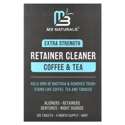 M3, Retainer Cleaner, Coffee & Tea, Mint, 120 Tablets