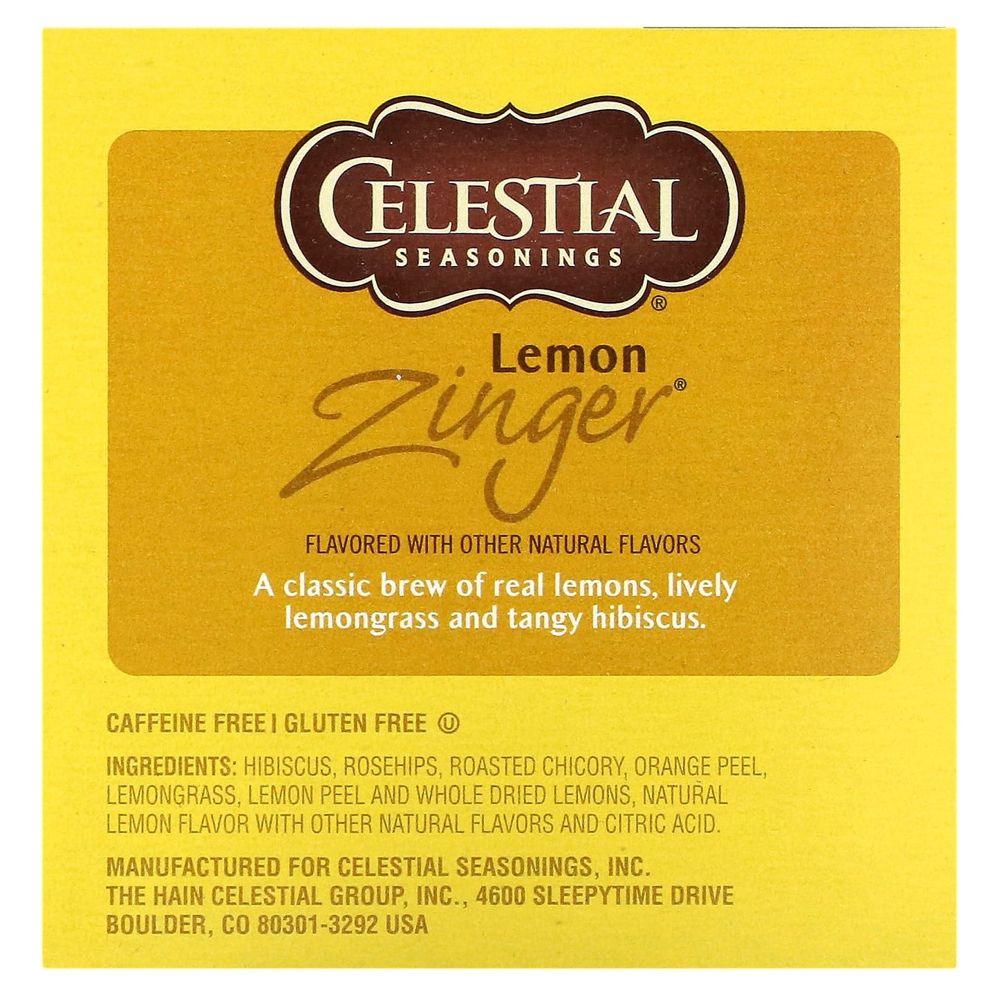 Celestial Seasonings, Herbal Tea, Lemon Zinger, Caffeine Free, 12 K-Cup Pods, 0.11 oz (3.2 g) Each