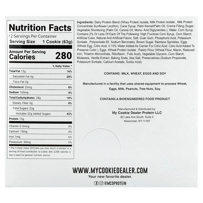 My Cookie Dealer Protein, Protein Cookie, Birthday Cake, 12 Cookies, 2.2 oz (63 g) Each