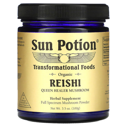 Sun Potion, Organic Reishi, Queen Healer Mushroom, 3.5 oz (100 g)