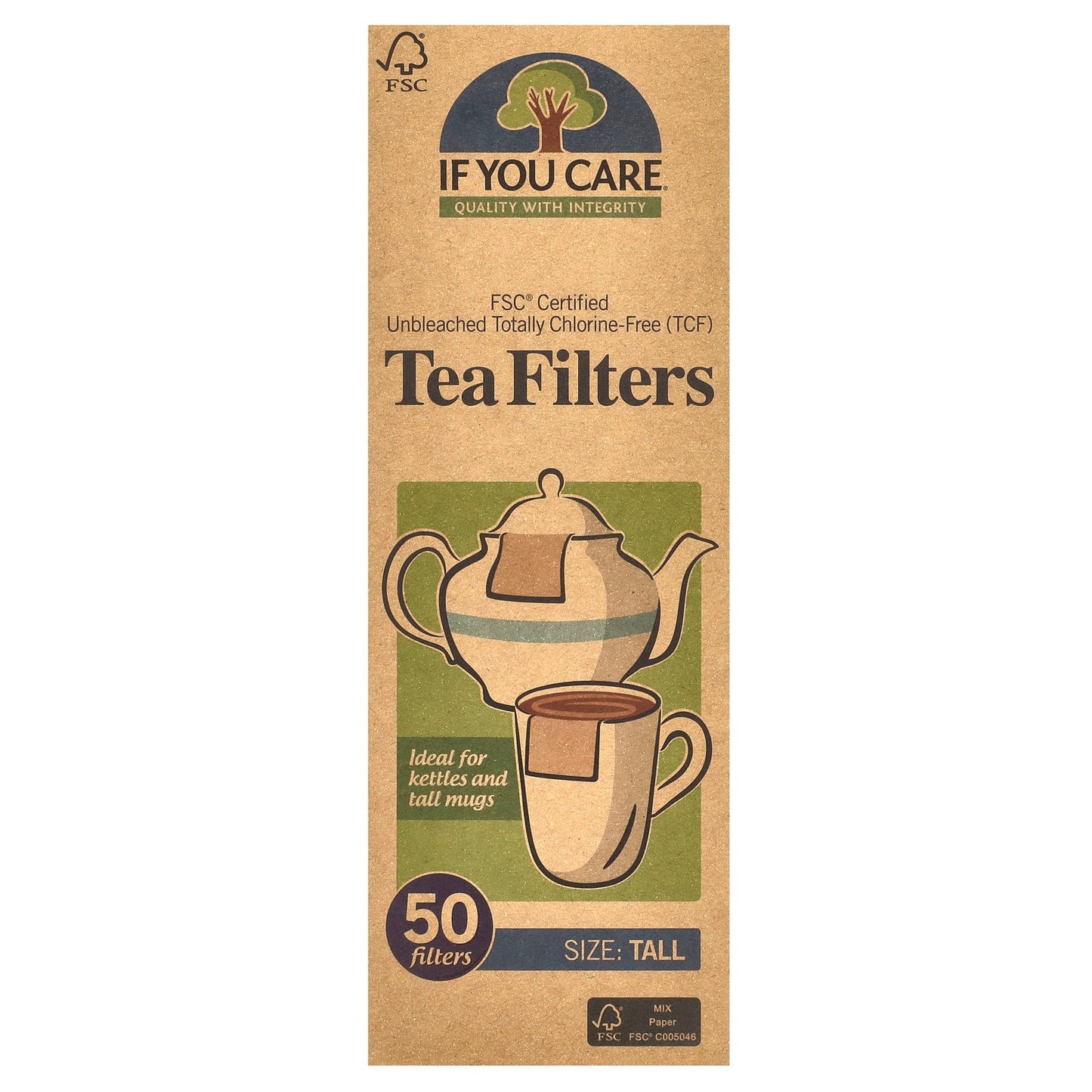 If You Care, Tea Filters, Tall, 50 Filters