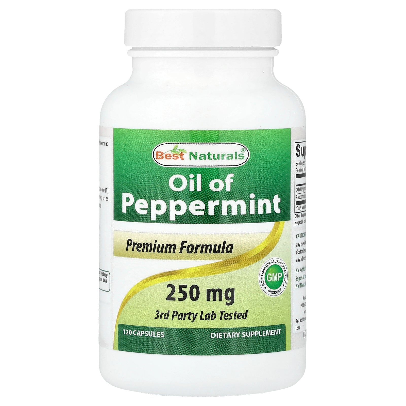 Best Naturals, Oil of Peppermint, 250 mg, 120 Capsules