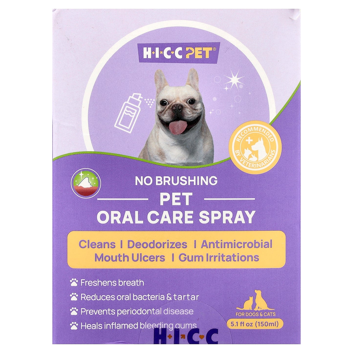 HICC Pet, Pet Oral Care Spray, For Dogs & Cats, 5.1 fl oz (150 ml)