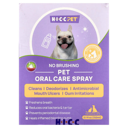 HICC Pet, Pet Oral Care Spray, For Dogs & Cats, 5.1 fl oz (150 ml)