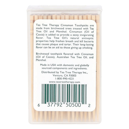 Tea Tree Therapy, Toothpicks, Cinnamon , 100 Count