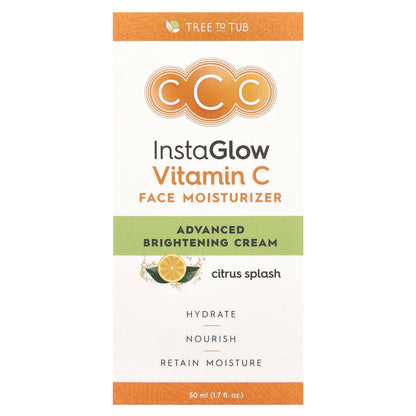 Tree To Tub, InstaGlow, Vitamin C Face Moisturizer, Citrus Splash , 1.7 fl oz (50 ml)