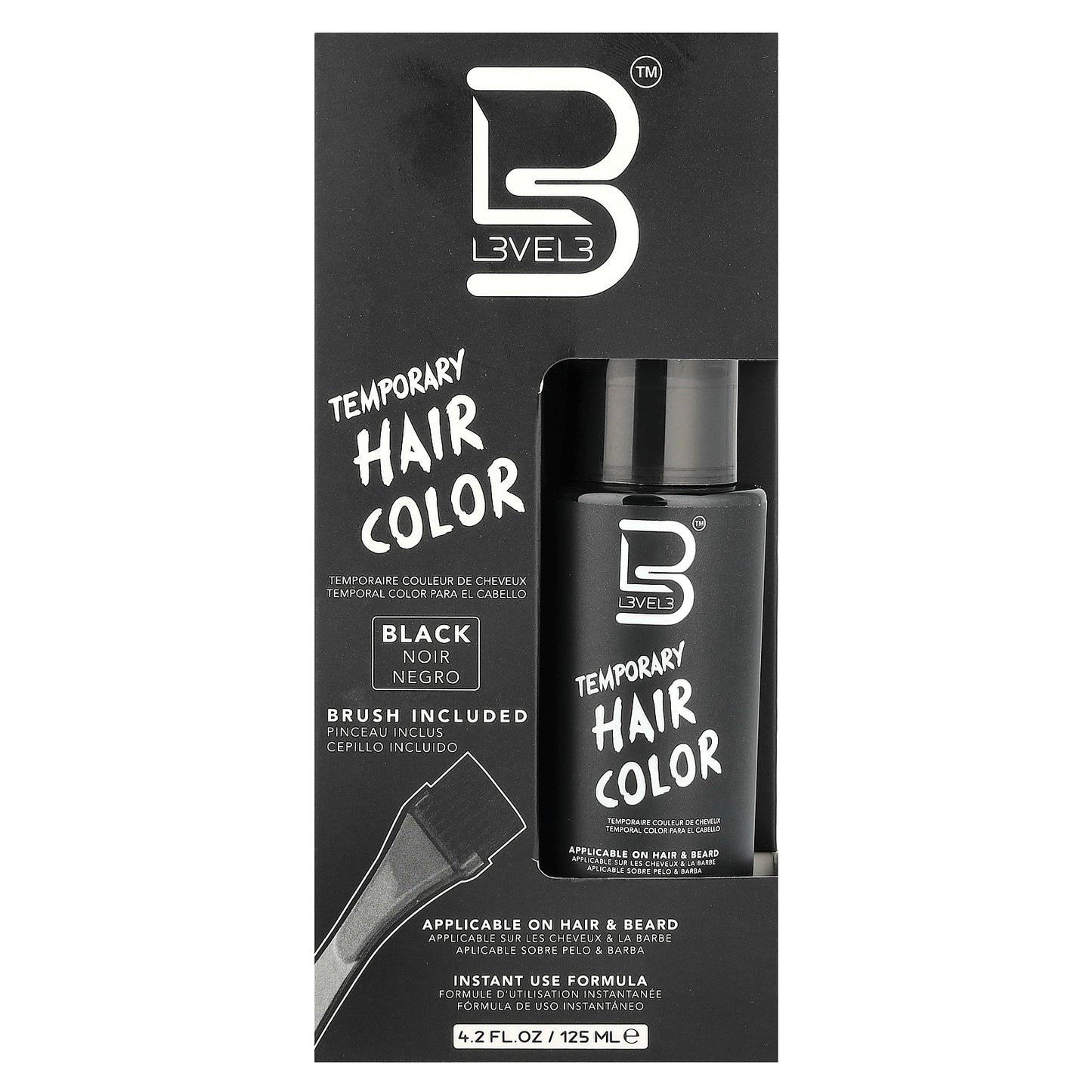 Level 3, Temporary Hair Color, Black, 4.2 fl oz (125 ml)