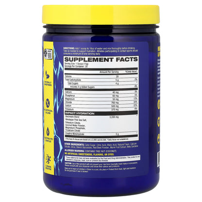 MHP, Impact Hydration, Electrolytes + Creatine, Brazilian Punch, 0.99 lbs (15.9 oz)