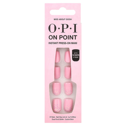 OPI, On Point, Instant Press-On Mani, Short Length, Mod About Oooh, 27 Piece Kit
