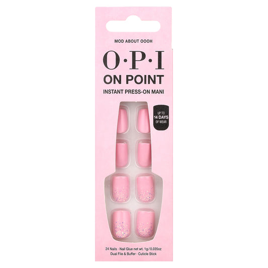 OPI, On Point, Instant Press-On Mani, Short Length, Mod About Oooh, 27 Piece Kit