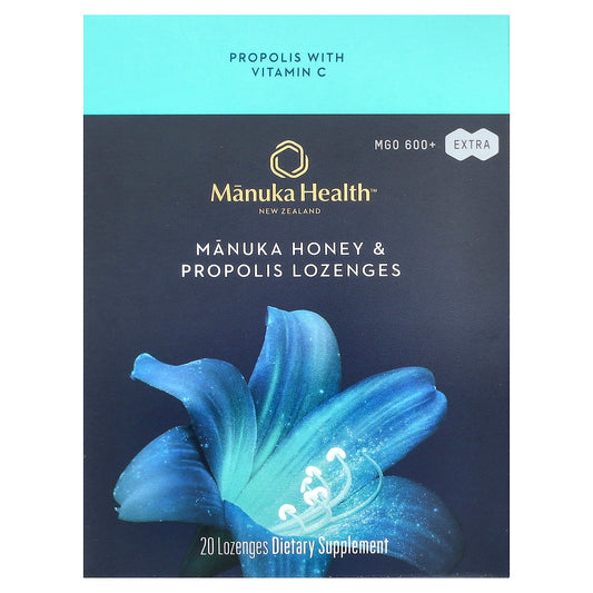 Manuka Health, Manuka Honey & Propolis Lozenges, MGO 600+, 20 Lozenges