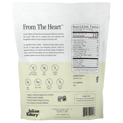 Julian Bakery, Egg White Protein Powder, Unflavored, 2.01 lbs (907 g)
