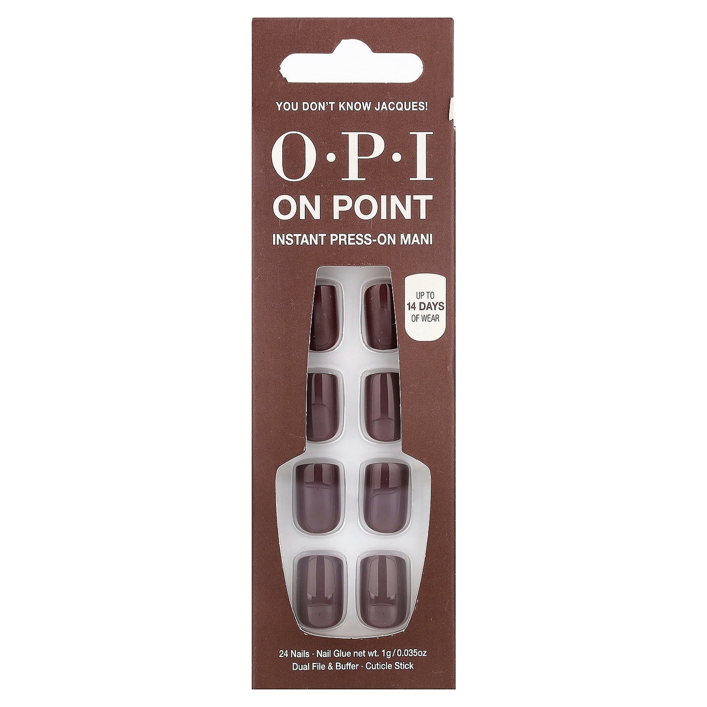 OPI, On Point, Instant Press-On Mani, Short Length, You Don't Know Jacques!, 27 Piece Kit