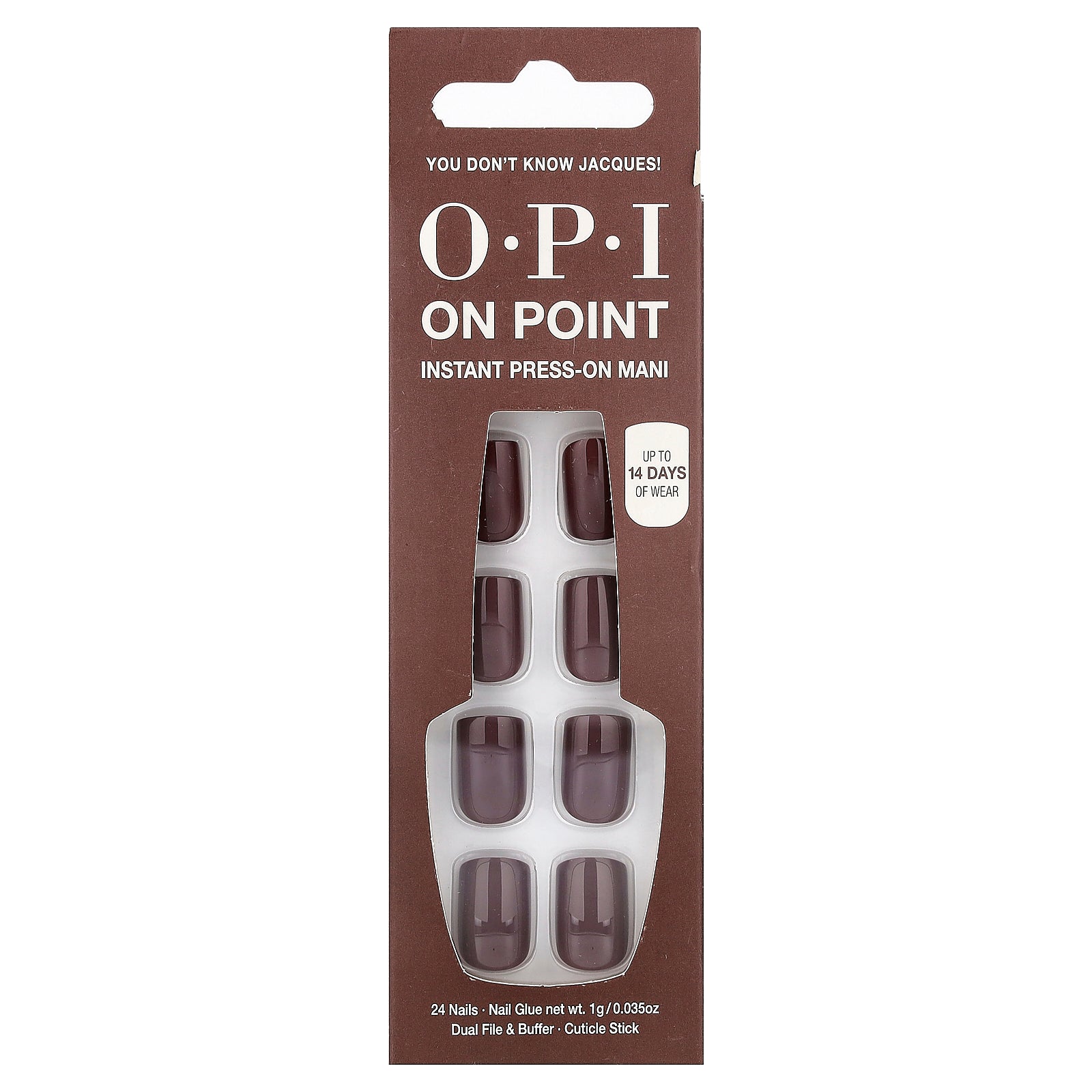 OPI, On Point, Instant Press-On Mani, Short Length, You Don't Know Jacques!, 27 Piece Kit