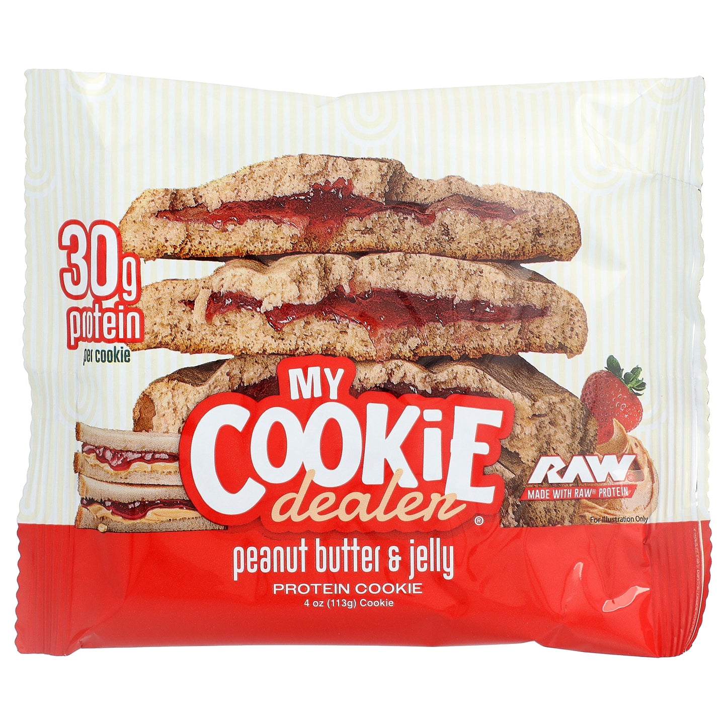 My Cookie Dealer Protein, Protein Cookie, Peanut Butter & Jelly, 12 Cookies, 4 oz (113 g) Each