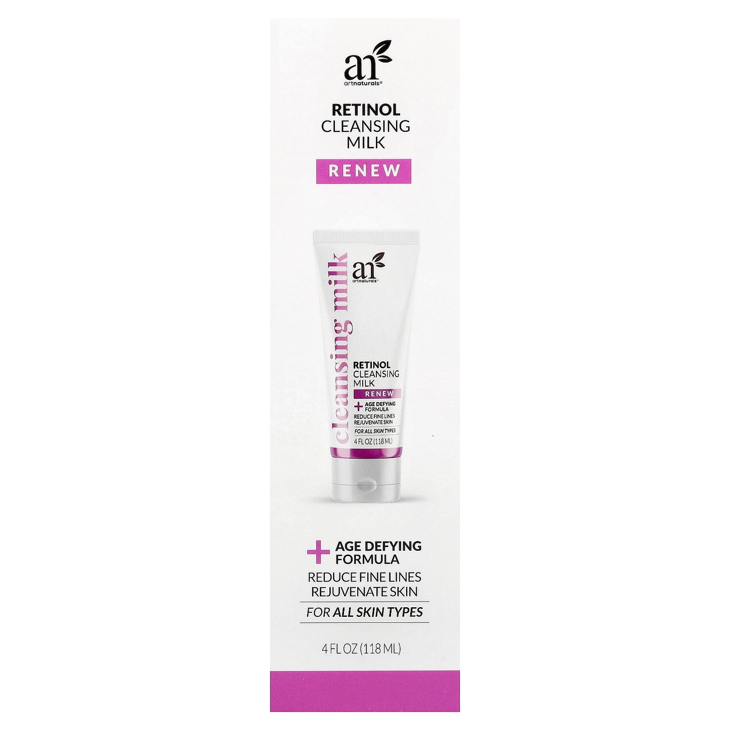 artnaturals, Retinol Cleansing Milk, For All Skin Types, 4 fl oz (118 ml)