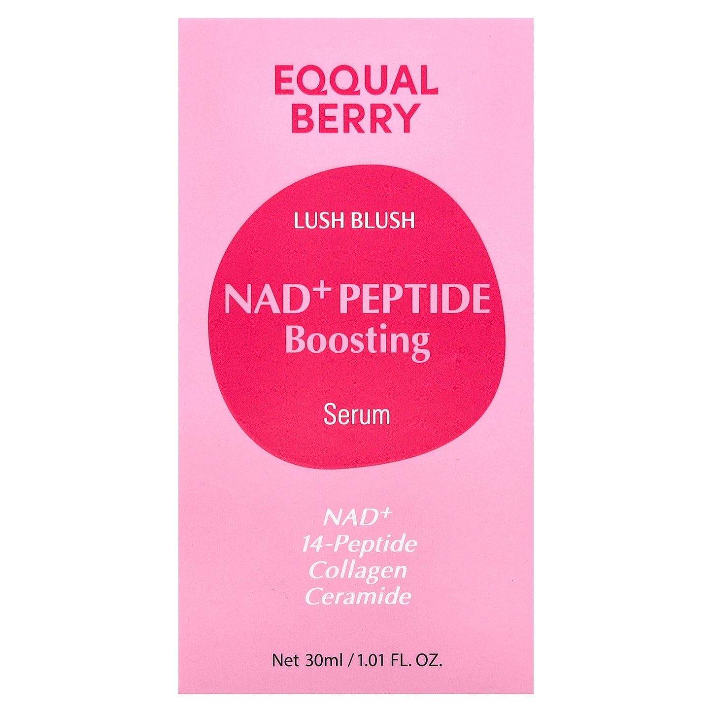 EQQUALBERRY, Lush Blush, NAD + Peptide Boosting Serum, 1.01 fl oz (30 ml)