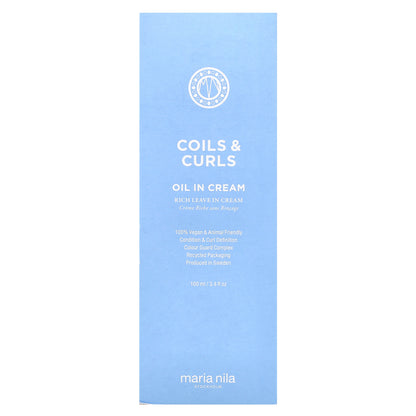 Maria Nila, Coils & Curls Oil in Cream, 3.4 fl oz (100 ml)