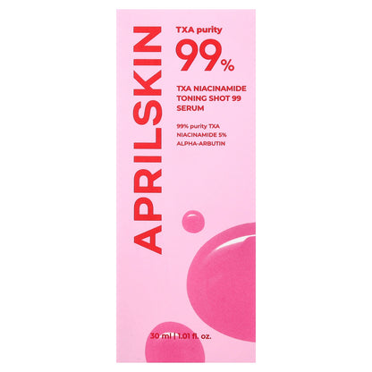 April Skin, TXA Niacinamide Toning Shot 99% Serum, 1.01 fl oz (30 ml)