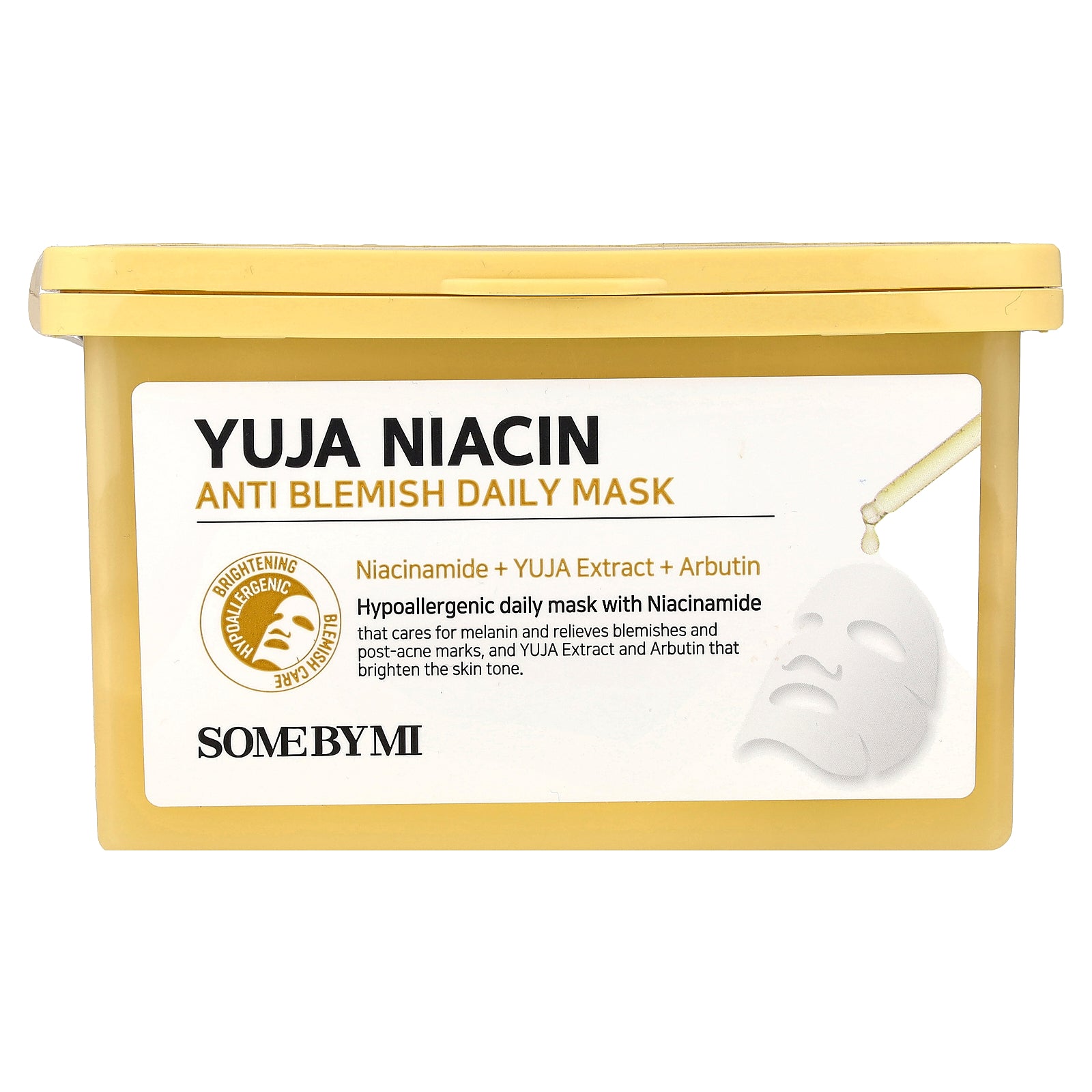 SOME BY MI, Yuja Niacin, Anti Blemish Daily Beauty Mask, 30 Masks, 12.51 fl oz (370 ml)