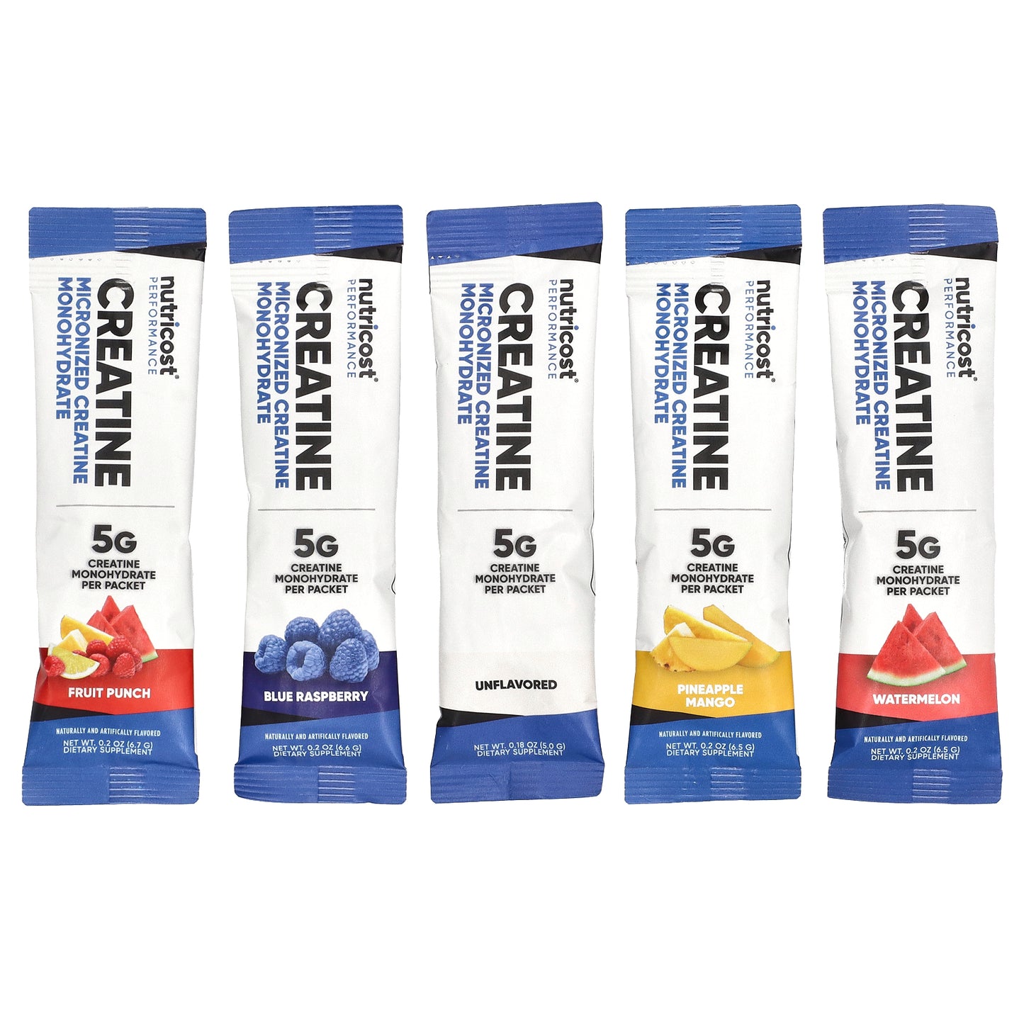 Nutricost, Performance, Creatine Monohydrate, Variety Pack, 20 Stick Packs, 0.2 oz (5.2- 6.7 g) Each