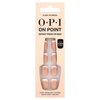 OPI, On Point, Instant Press-On Mani, Short Length, Fluent In French, 27 Piece Kit